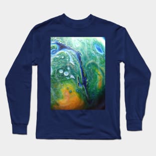 Valles Marineris on Green Terraformed Mars (vertical) Long Sleeve T-Shirt